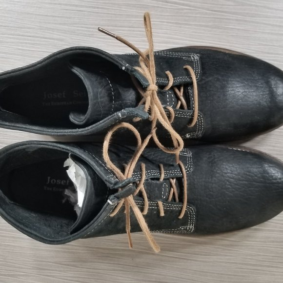 Josef Siebel Sienna Lace-up Booties, Black Leather, Womens Size 7.5 US / 38 - Picture 10 of 13